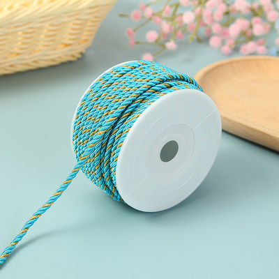 3 Stränge 2 mm-10 mm Polyester-Nylon-Seil Gold-Gitter für das Armband gemischt