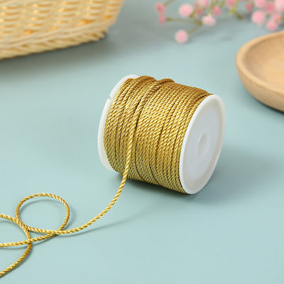 3 Stränge 2 mm-10 mm Polyester-Nylon-Seil Gold-Gitter für das Armband gemischt