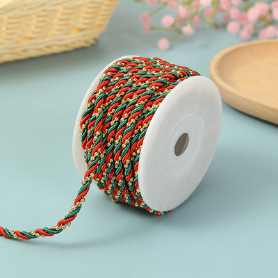 3 Stränge 2 mm-10 mm Polyester-Nylon-Seil Gold-Gitter für das Armband gemischt