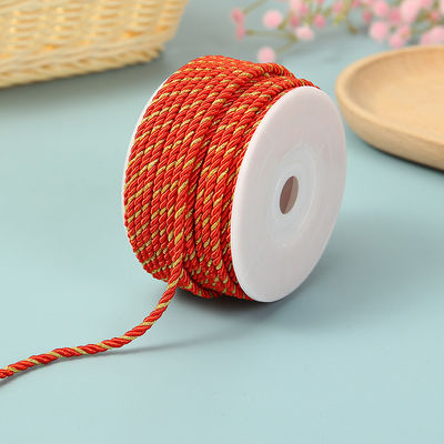 3 Stränge 2 mm-10 mm Polyester-Nylon-Seil Gold-Gitter für das Armband gemischt