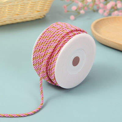 3 Stränge 2 mm-10 mm Polyester-Nylon-Seil Gold-Gitter für das Armband gemischt