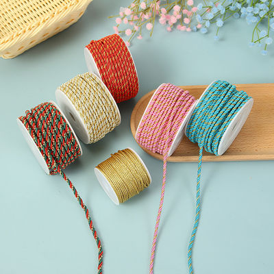 3 Stränge 2 mm-10 mm Polyester-Nylon-Seil Gold-Gitter für das Armband gemischt