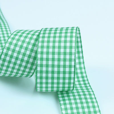 2.5cm Polyester-Plaid-Band für Geschenkverpackungen und Schokoladenbox-Band-Bogen-Dekoration