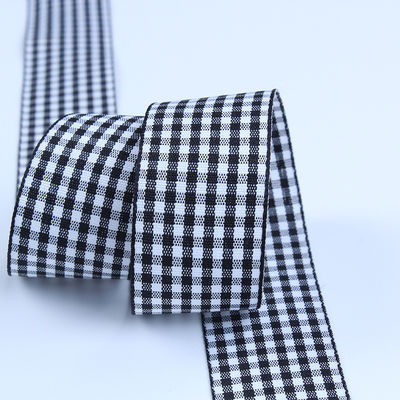 2.5cm Polyester-Plaid-Band für Geschenkverpackungen und Schokoladenbox-Band-Bogen-Dekoration