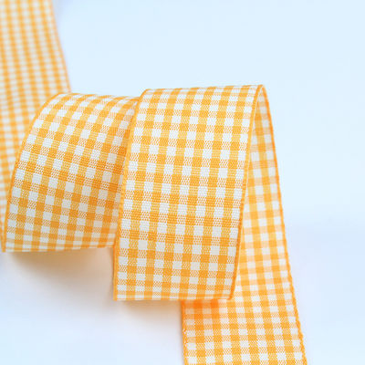 2.5cm Polyester-Plaid-Band für Geschenkverpackungen und Schokoladenbox-Band-Bogen-Dekoration