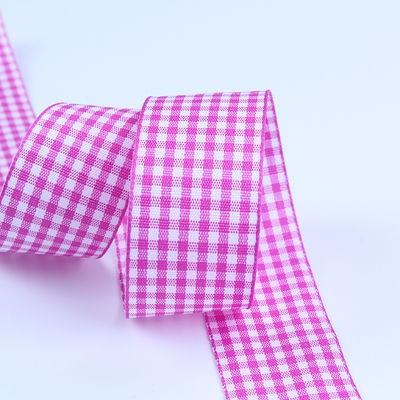 2.5cm Polyester-Plaid-Band für Geschenkverpackungen und Schokoladenbox-Band-Bogen-Dekoration