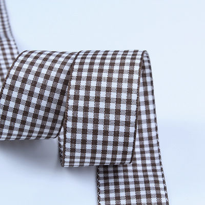2.5cm Polyester-Plaid-Band für Geschenkverpackungen und Schokoladenbox-Band-Bogen-Dekoration