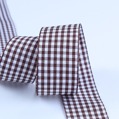 2.5cm Polyester-Plaid-Band für Geschenkverpackungen und Schokoladenbox-Band-Bogen-Dekoration