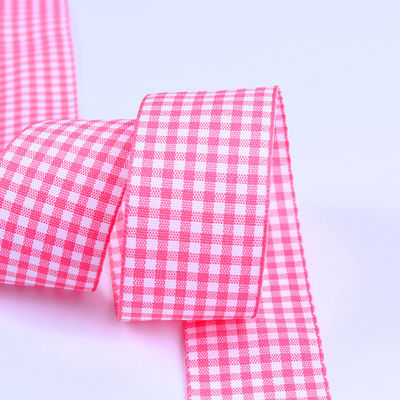 2.5cm Polyester-Plaid-Band für Geschenkverpackungen und Schokoladenbox-Band-Bogen-Dekoration
