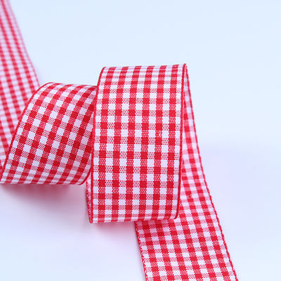 2.5cm Polyester-Plaid-Band für Geschenkverpackungen und Schokoladenbox-Band-Bogen-Dekoration