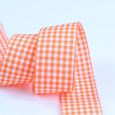 2.5cm Polyester-Plaid-Band für Geschenkverpackungen und Schokoladenbox-Band-Bogen-Dekoration