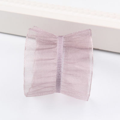 25mm Frisur 38mm Wrinkle Edge Polyester Organza Band für DIY Haare Band Bogen
