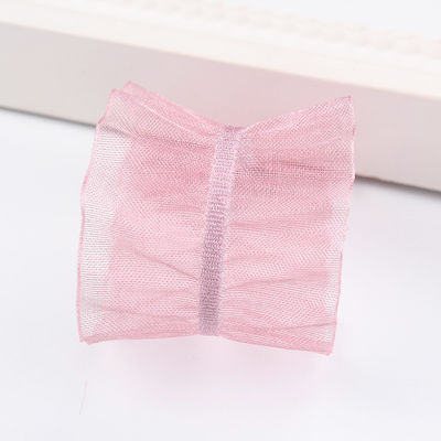 25mm Frisur 38mm Wrinkle Edge Polyester Organza Band für DIY Haare Band Bogen