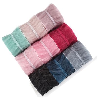 25mm Frisur 38mm Wrinkle Edge Polyester Organza Band für DIY Haare Band Bogen