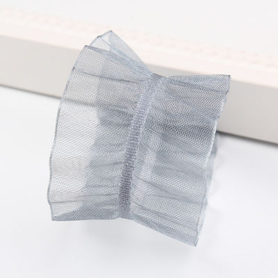 25mm Frisur 38mm Wrinkle Edge Polyester Organza Band für DIY Haare Band Bogen