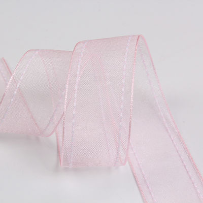 25 mm schmaler, 38 mm genähtem Polyester Organza-Band für Blumengeschenke