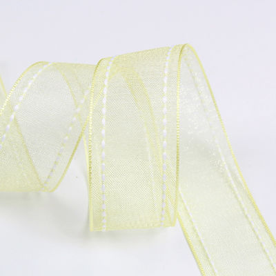 25 mm schmaler, 38 mm genähtem Polyester Organza-Band für Blumengeschenke
