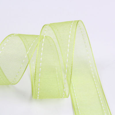 25 mm schmaler, 38 mm genähtem Polyester Organza-Band für Blumengeschenke