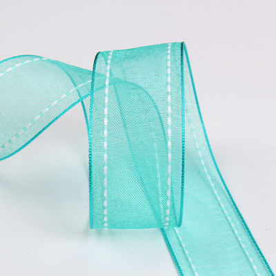 25 mm schmaler, 38 mm genähtem Polyester Organza-Band für Blumengeschenke