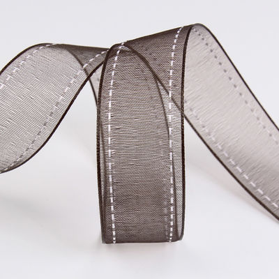 25 mm schmaler, 38 mm genähtem Polyester Organza-Band für Blumengeschenke