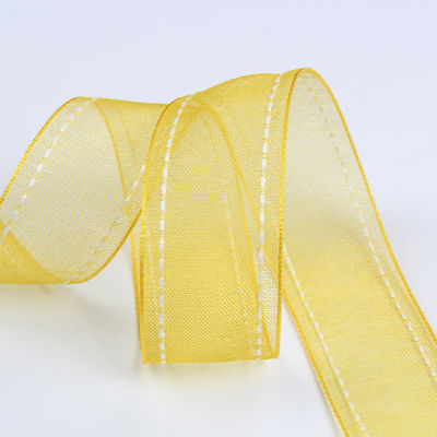 25 mm schmaler, 38 mm genähtem Polyester Organza-Band für Blumengeschenke