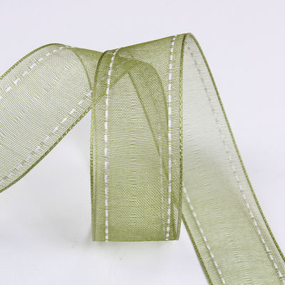 25 mm schmaler, 38 mm genähtem Polyester Organza-Band für Blumengeschenke