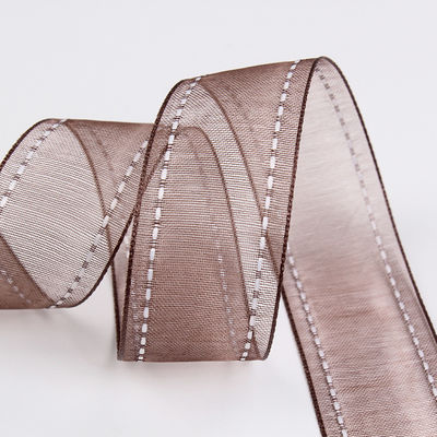25 mm schmaler, 38 mm genähtem Polyester Organza-Band für Blumengeschenke