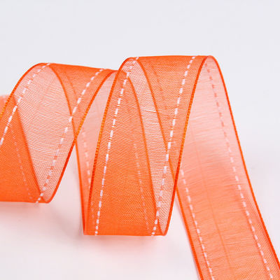 25 mm schmaler, 38 mm genähtem Polyester Organza-Band für Blumengeschenke