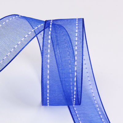 25 mm schmaler, 38 mm genähtem Polyester Organza-Band für Blumengeschenke