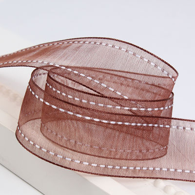 25 mm schmaler, 38 mm genähtem Polyester Organza-Band für Blumengeschenke