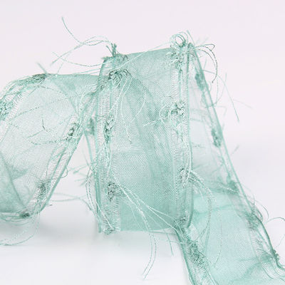 25mm-50mm Tassel Edge Polyester Organza Band für Blumen Schokolade Geschenkverpackung und Bekleidung Dekoration