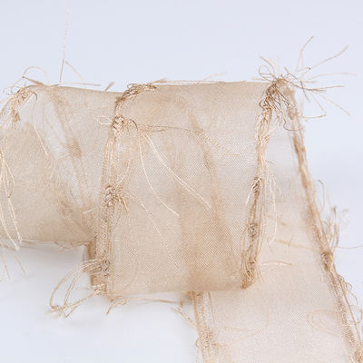 25mm-50mm Tassel Edge Polyester Organza Band für Blumen Schokolade Geschenkverpackung und Bekleidung Dekoration