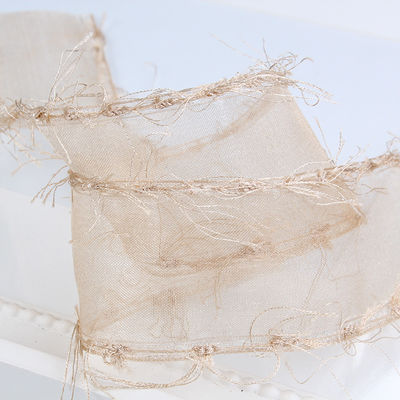 25mm-50mm Tassel Edge Polyester Organza Band für Blumen Schokolade Geschenkverpackung und Bekleidung Dekoration