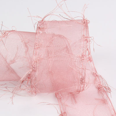25mm-50mm Tassel Edge Polyester Organza Band für Blumen Schokolade Geschenkverpackung und Bekleidung Dekoration