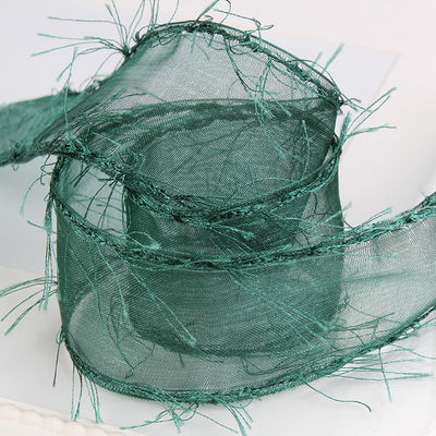25mm-50mm Tassel Edge Polyester Organza Band für Blumen Schokolade Geschenkverpackung und Bekleidung Dekoration
