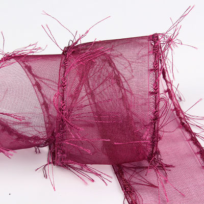 25mm-50mm Tassel Edge Polyester Organza Band für Blumen Schokolade Geschenkverpackung und Bekleidung Dekoration