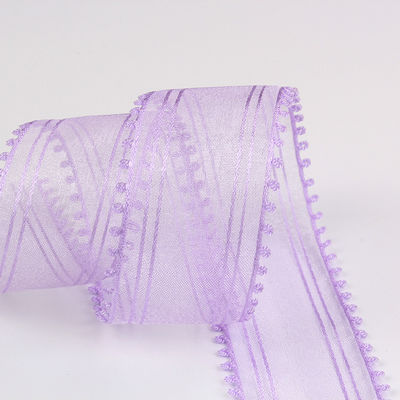 16mm-38mm Rollen von Organza Band Doppelkreis Rand Rot schärfes Band