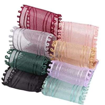 16mm-38mm Rollen von Organza Band Doppelkreis Rand Rot schärfes Band