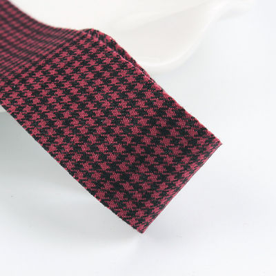 Polyester-Rot-Hundstooth-Band 10 mm bis 40 mm Satin-Poly-Band