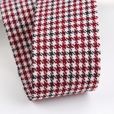 Polyester-Rot-Hundstooth-Band 10 mm bis 40 mm Satin-Poly-Band