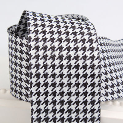40 mm Doppelgesicht Polyester Hound Stooth Band für Bogenbau und Kleidungsstückdekoration