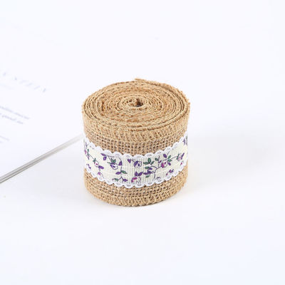 6.5cm Jute Burlap Band Plain Satin Gewebte Kanten 10 Yards Öko-freundlich