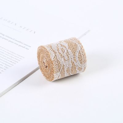65 mm rosa Schleierband mit Spitze 10 Yards Naturschleierband Gewebte Kanten