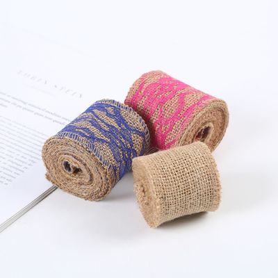 65 mm rosa Schleierband mit Spitze 10 Yards Naturschleierband Gewebte Kanten