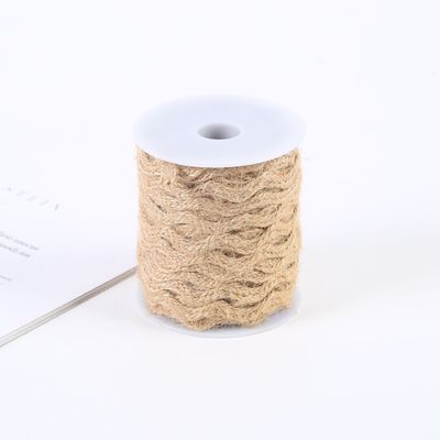 Festfarbiges Jute-Burrlap-Band ISO14001 Dunkelbraunes Burrlap-Band