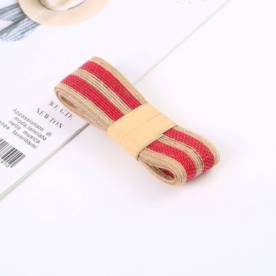 Farbenfrohe, gestreifte 100%ige Jute-Burlap-Bandrollen zur Dekoration