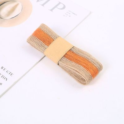Farbenfrohe, gestreifte 100%ige Jute-Burlap-Bandrollen zur Dekoration