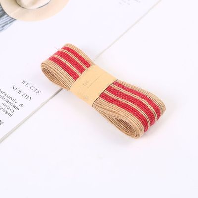 Farbenfrohe, gestreifte 100%ige Jute-Burlap-Bandrollen zur Dekoration