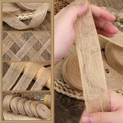 Anpassen Sie Loose Weave Burlap Band für Geschenk Verpackung Dekoration