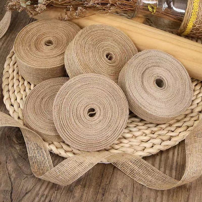 Anpassen Sie Loose Weave Burlap Band für Geschenk Verpackung Dekoration